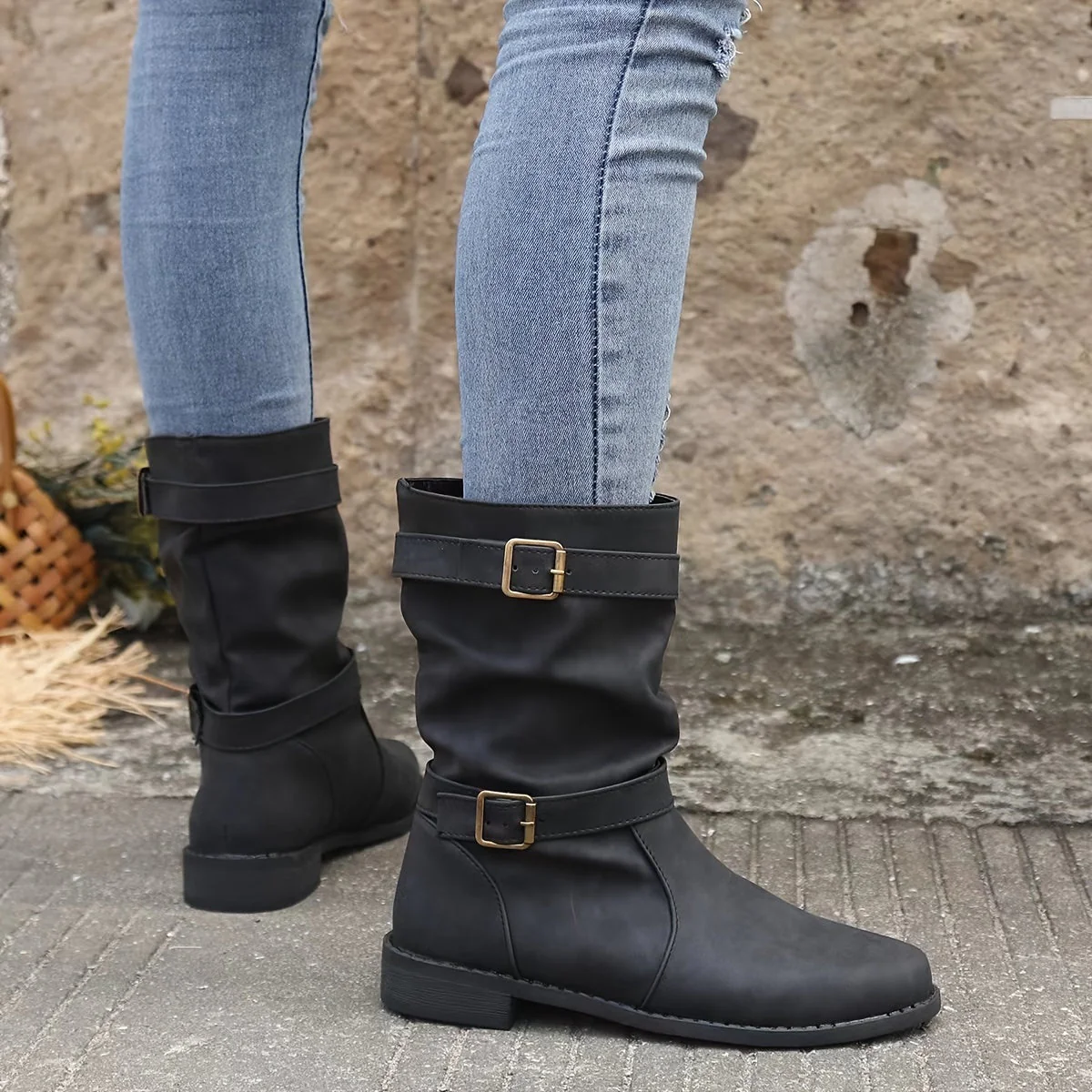 Slouchy Black Ankle Boots for Women – Chic & Stylish Comfort - Image 7