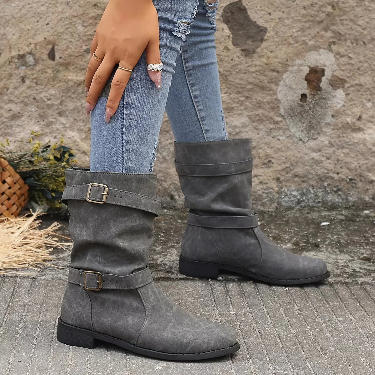 Slouchy Black Ankle Boots for Women – Chic & Stylish Comfort - Image 8