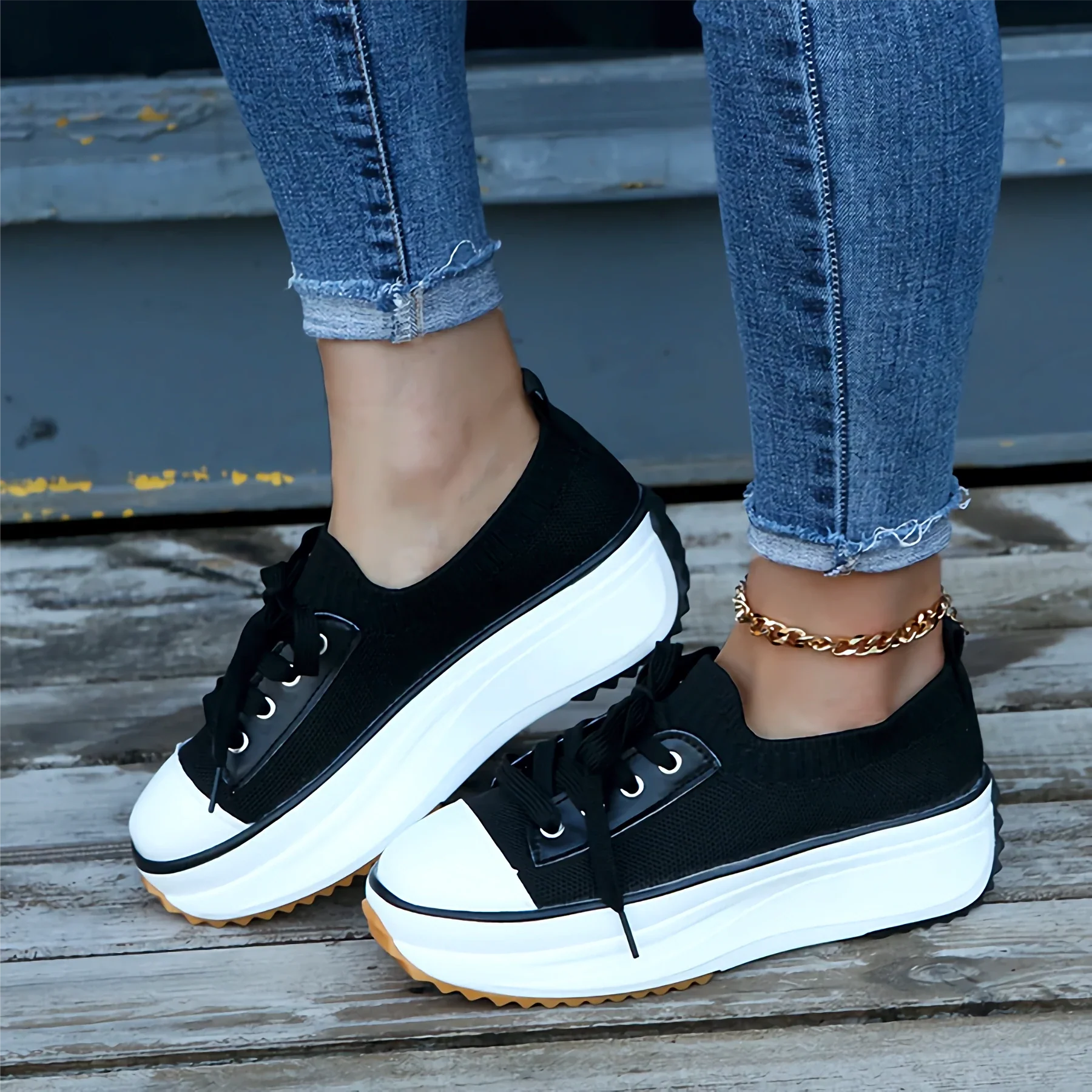 Soft Knit Platform Sneakers for Women – Stylish & Breathable Comfort - Image 5