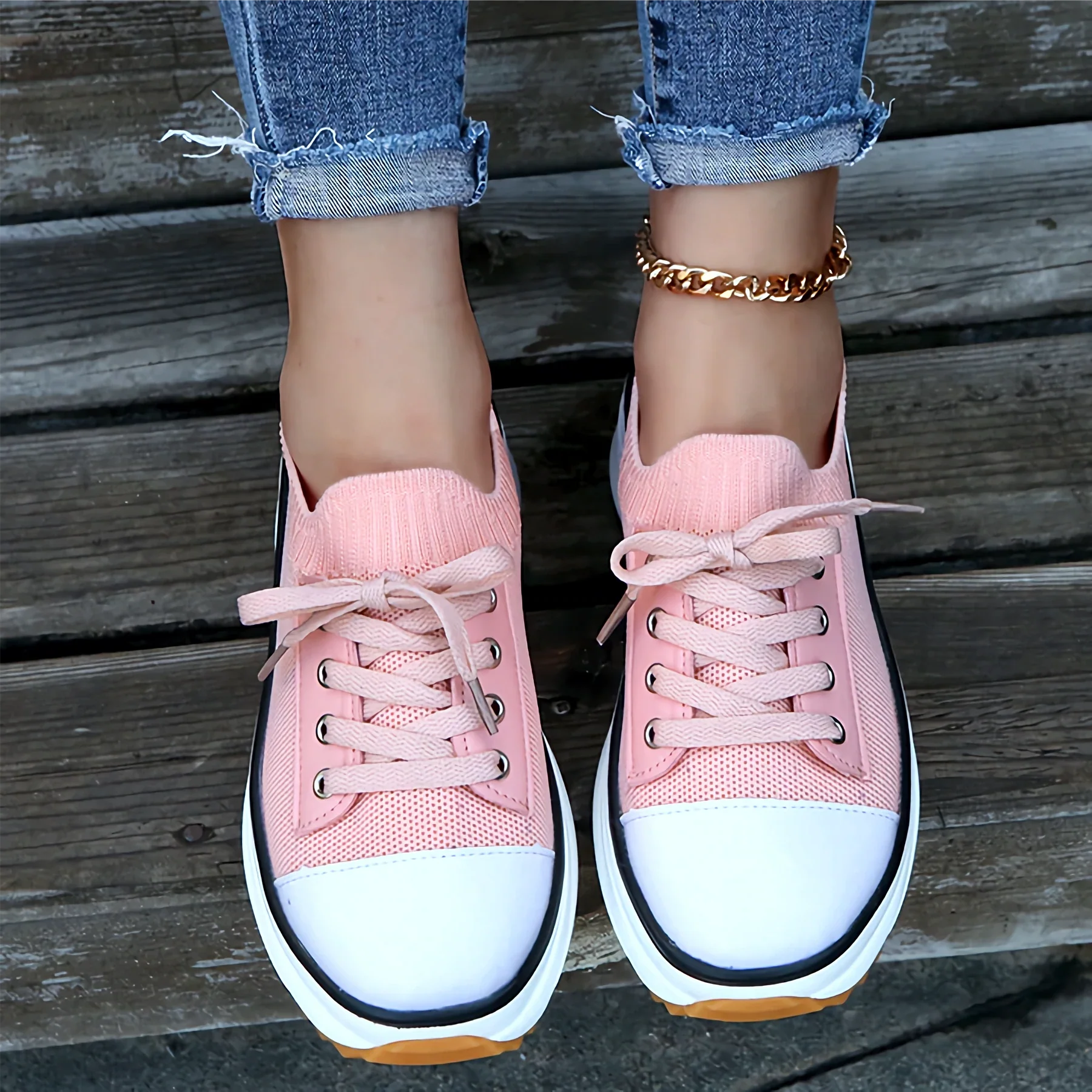 Soft Knit Platform Sneakers for Women – Stylish & Breathable Comfort - Image 6