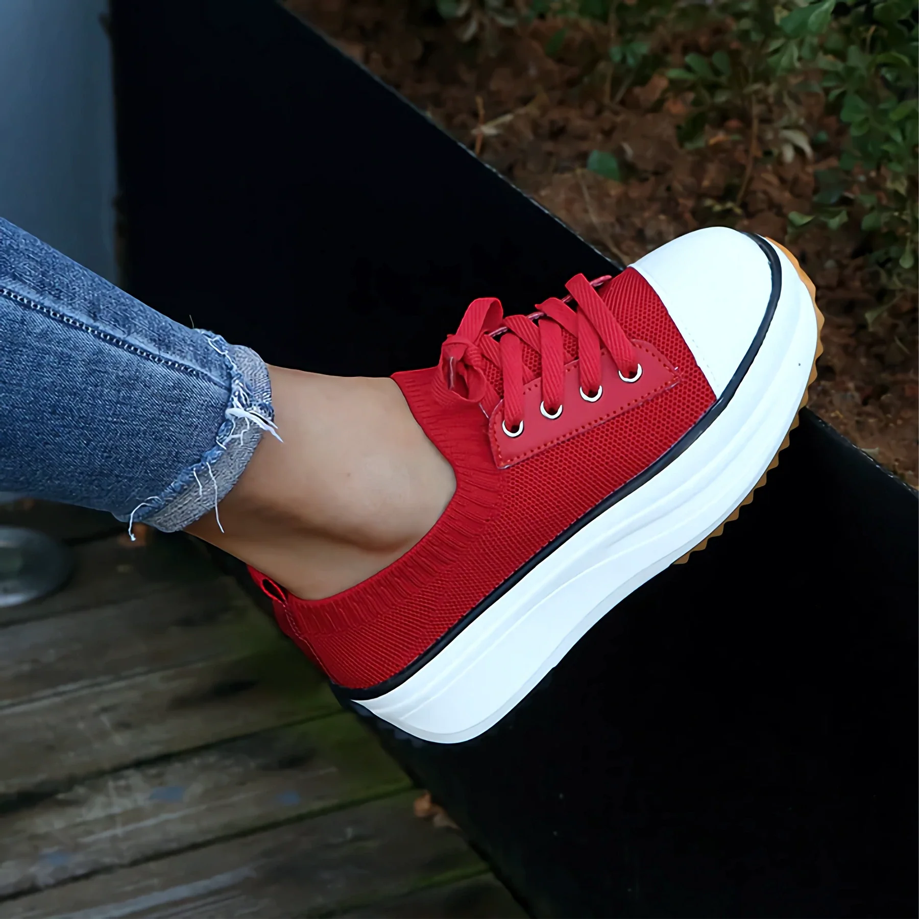 Soft Knit Platform Sneakers for Women – Stylish & Breathable Comfort - Image 7