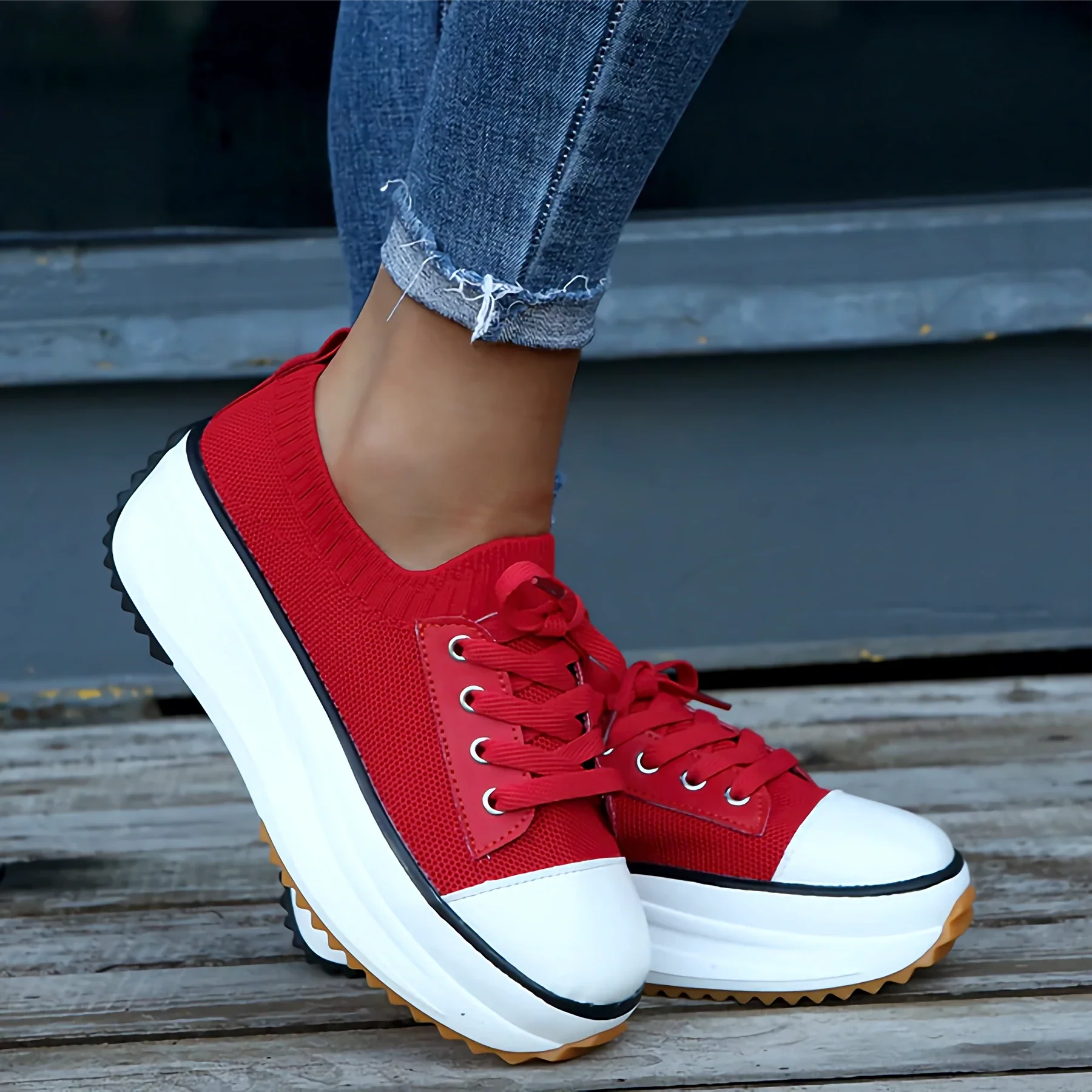 Soft Knit Platform Sneakers for Women – Stylish & Breathable Comfort - Image 8