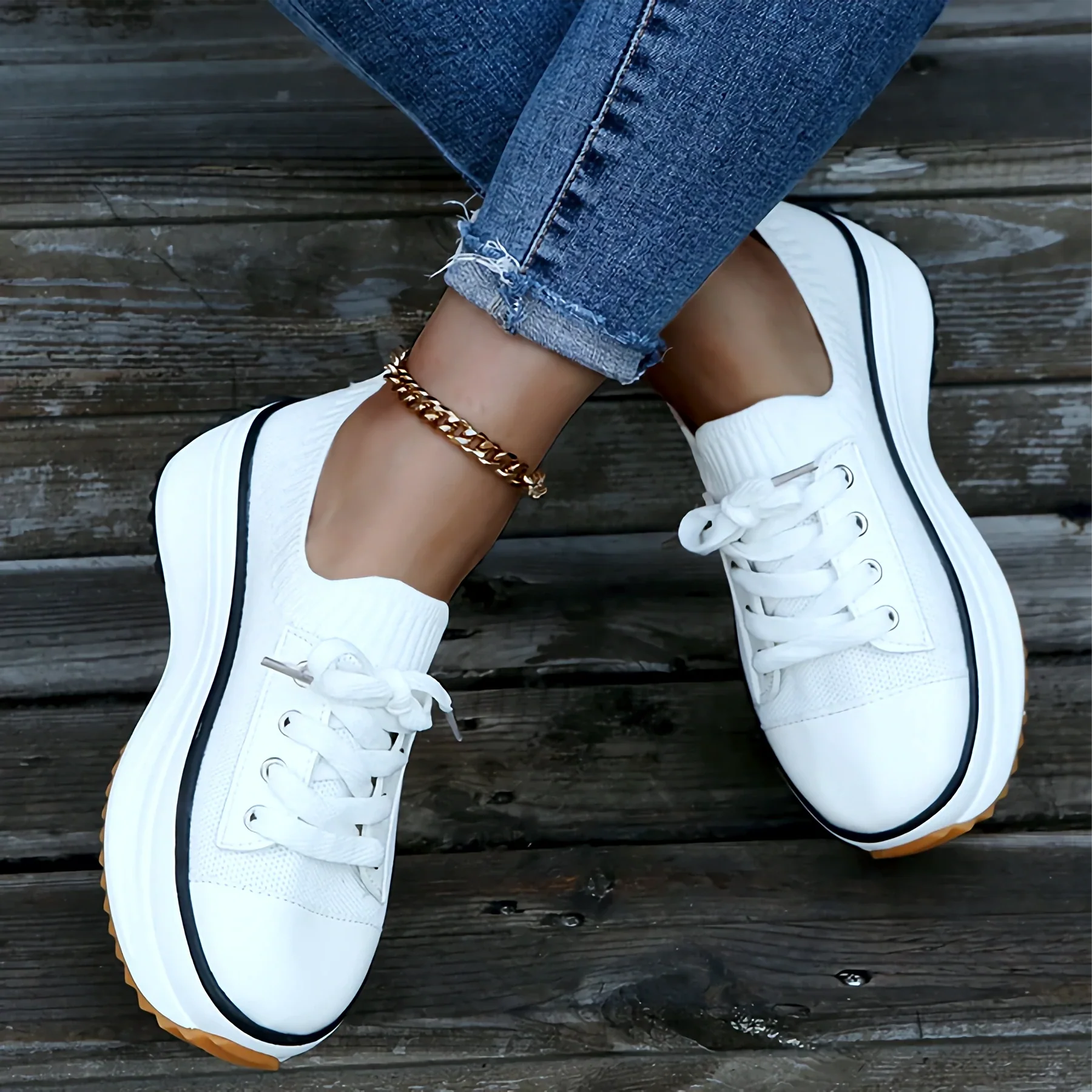 Soft Knit Platform Sneakers for Women – Stylish & Breathable Comfort - Image 9