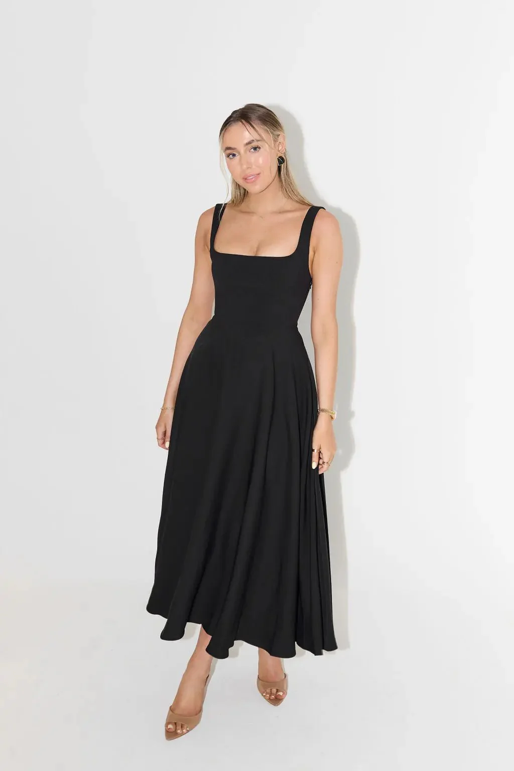 Square Neck Midi Dress for Women – Effortless Summer Elegance - Image 9