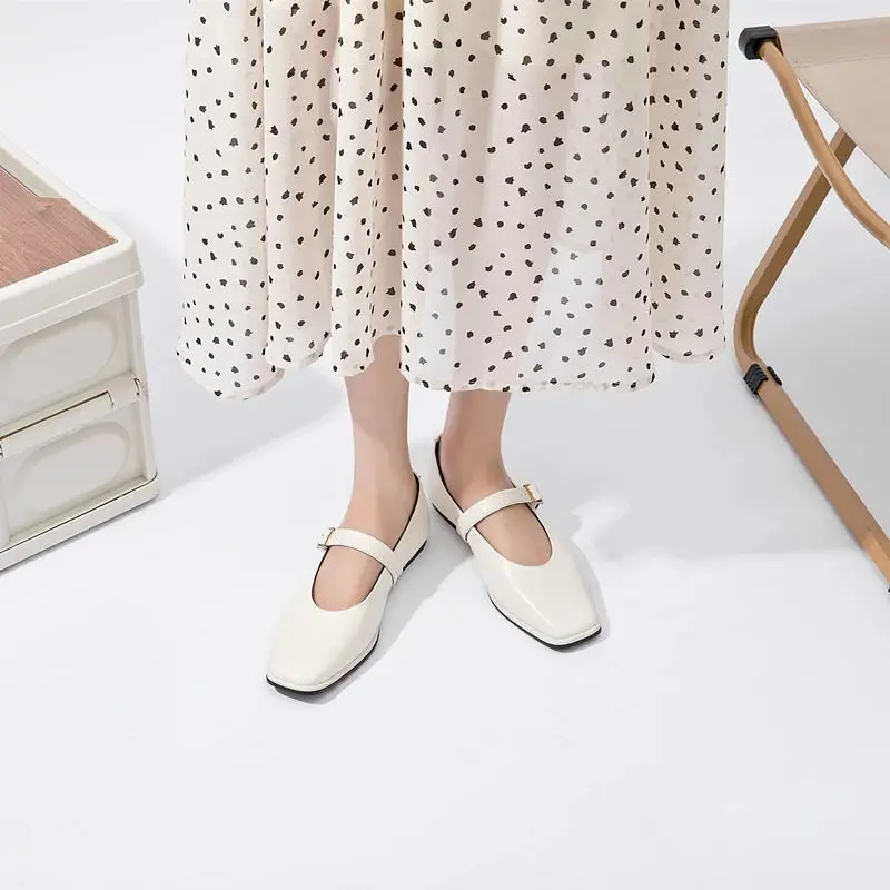 Square Toe Black Ballet Flats for Women – Chic & Comfortable Everyday Style