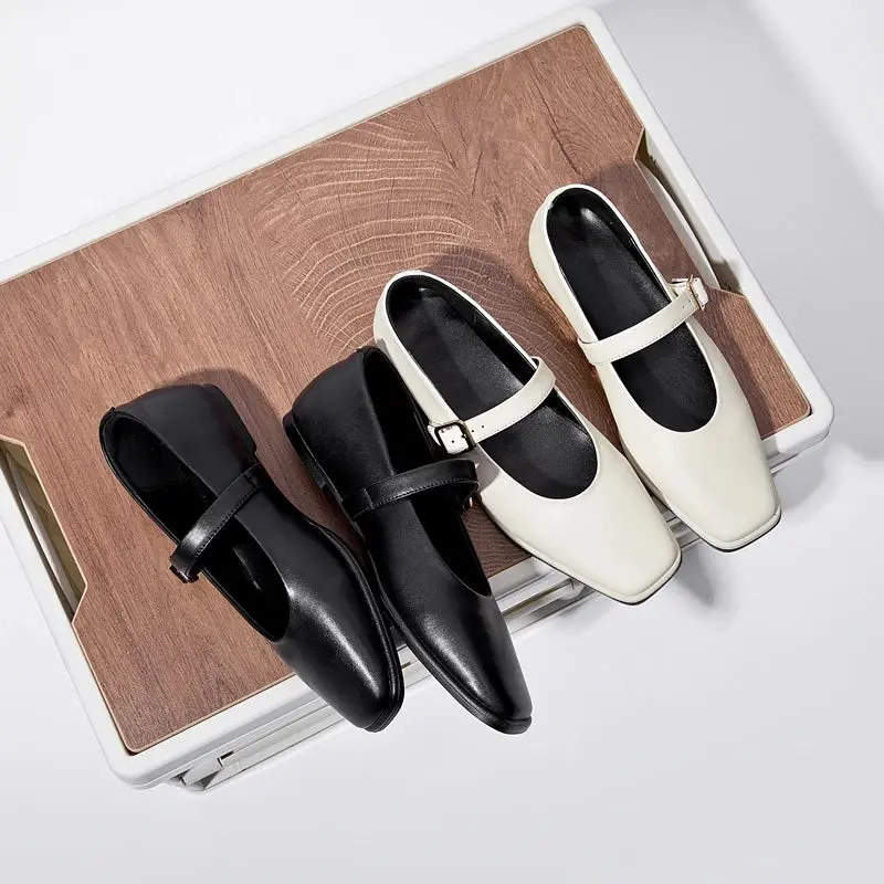 Square Toe Black Ballet Flats for Women – Chic & Comfortable Everyday Style - Image 3