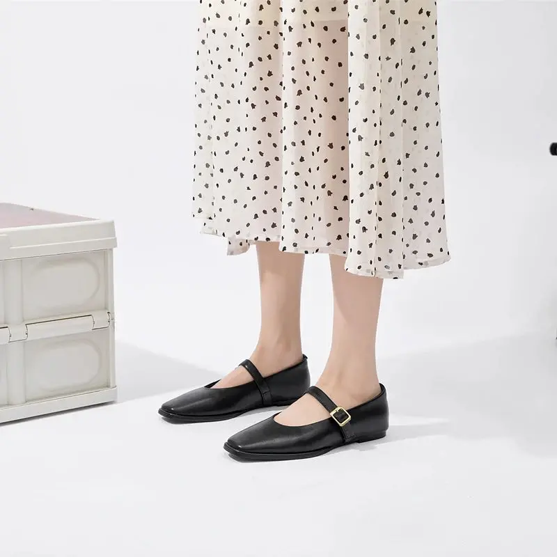Square Toe Black Ballet Flats for Women – Chic & Comfortable Everyday Style - Image 6