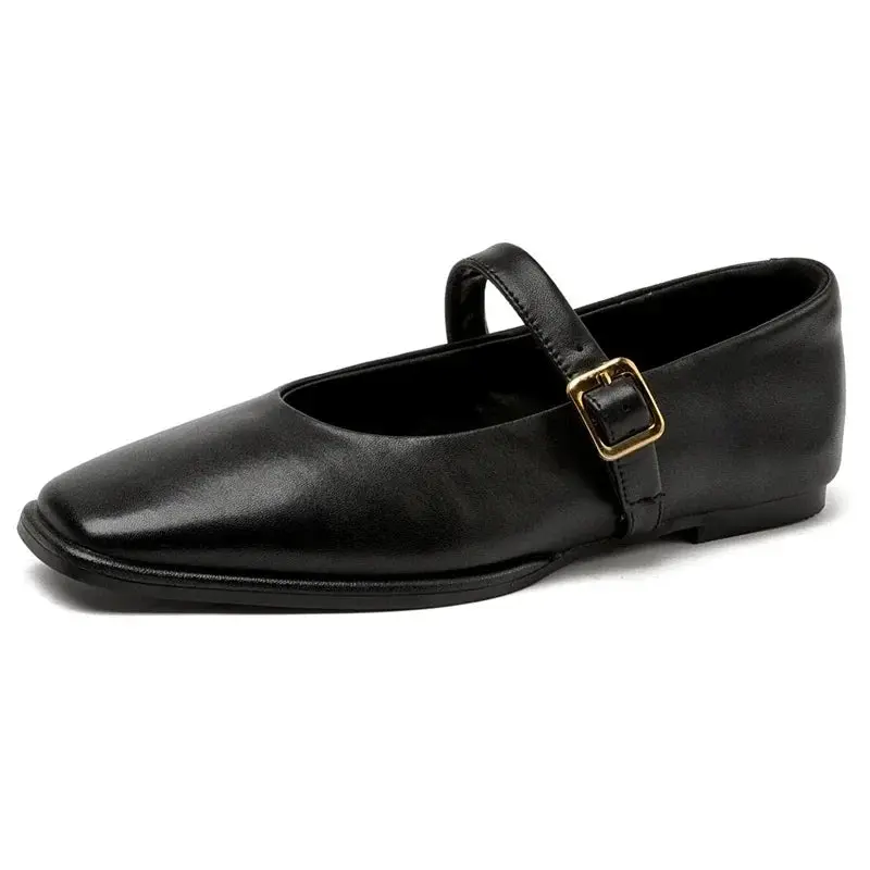 Square Toe Black Ballet Flats for Women – Chic & Comfortable Everyday Style - Image 8