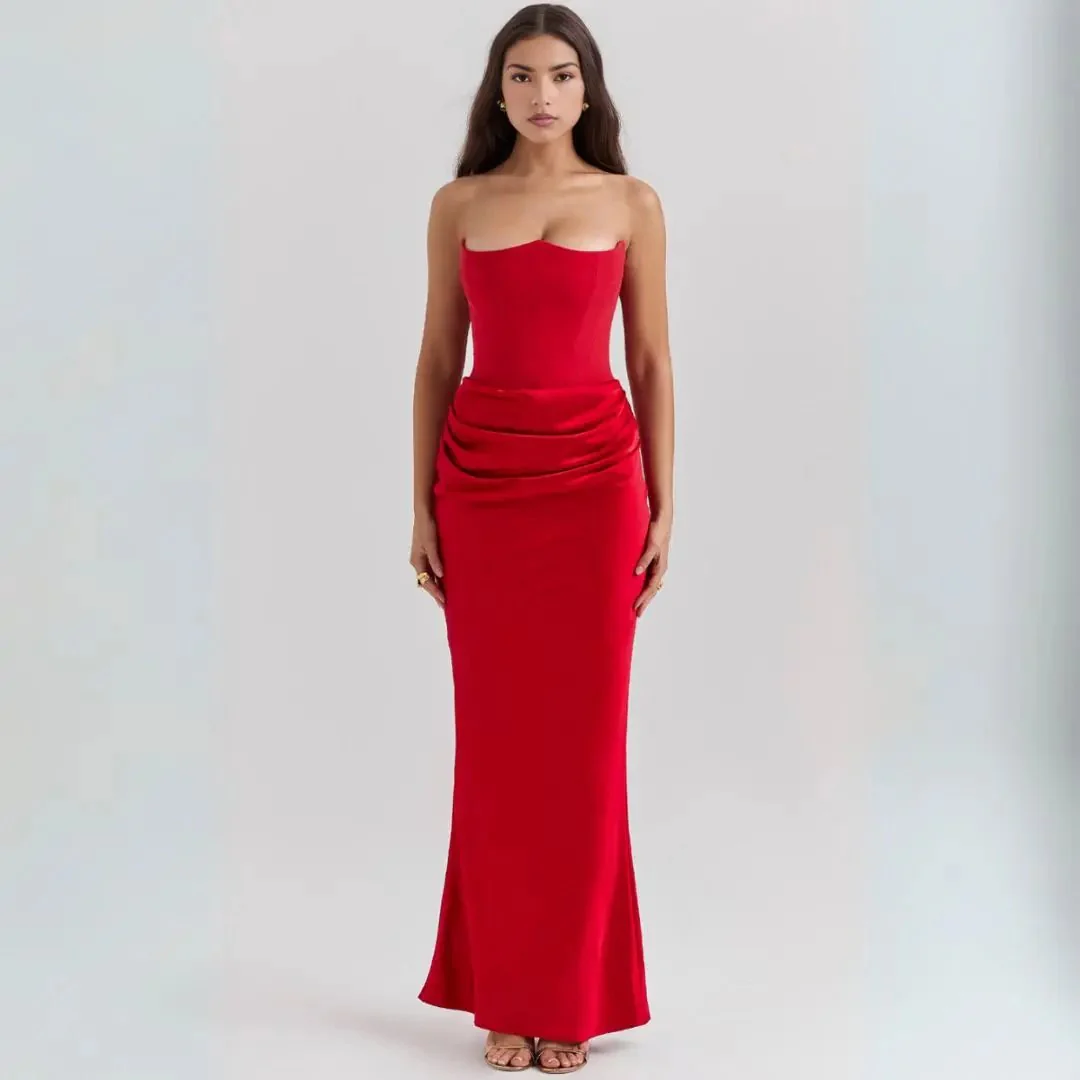 Strapless Corset Maxi Dress for Women – Elegant & Flowing - Image 6