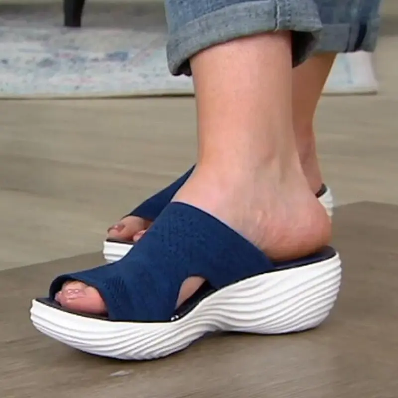 Stretch Knit Open-Toe Sandals for Women – Comfortable & Trendy Design - Image 4