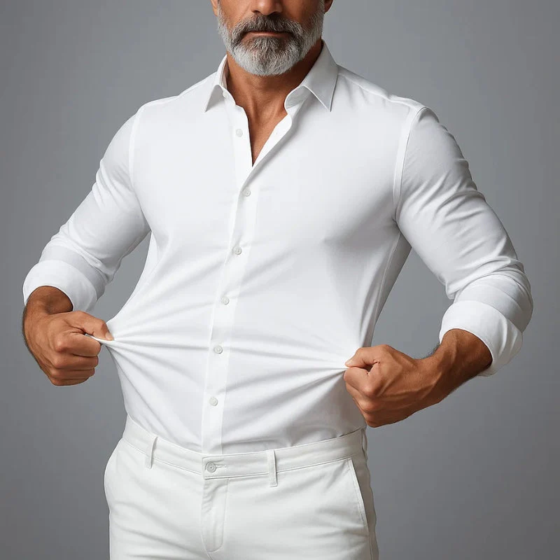 Stretch Slim Fit Button-Down Shirt for Men – Stylish & Comfortable Fit - Image 3