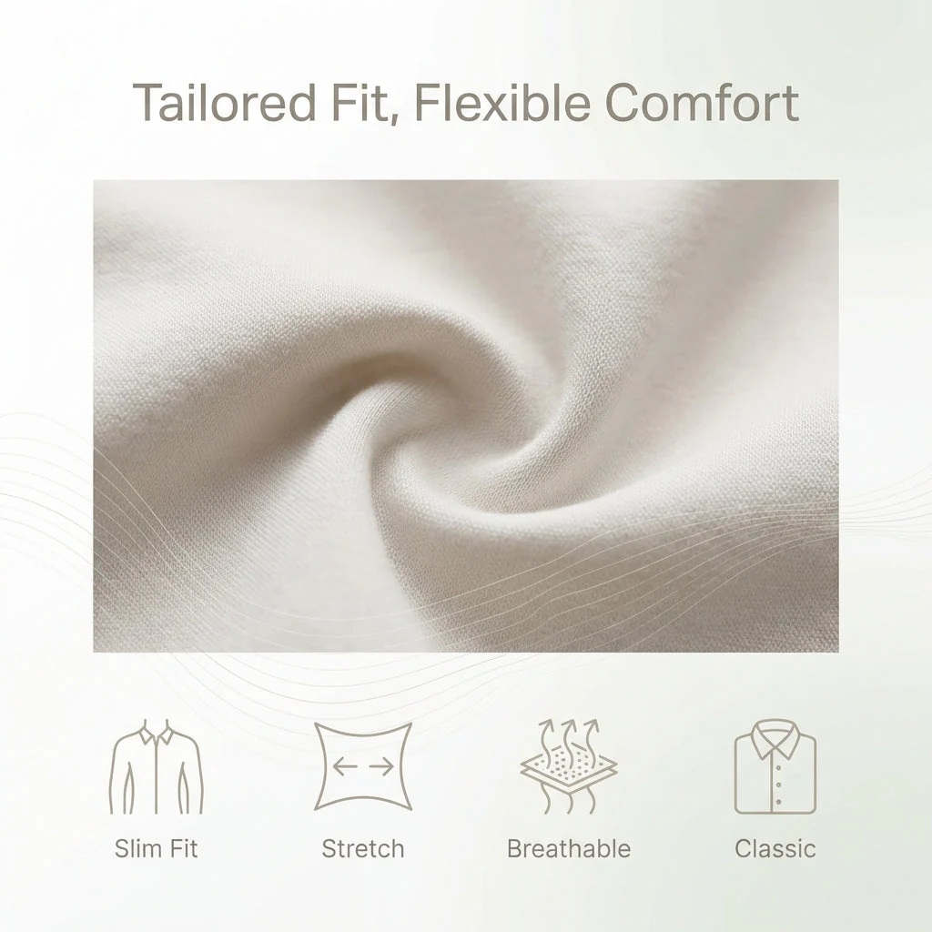 Stretch Slim Fit Button-Down Shirt for Men – Stylish & Comfortable Fit - Image 7