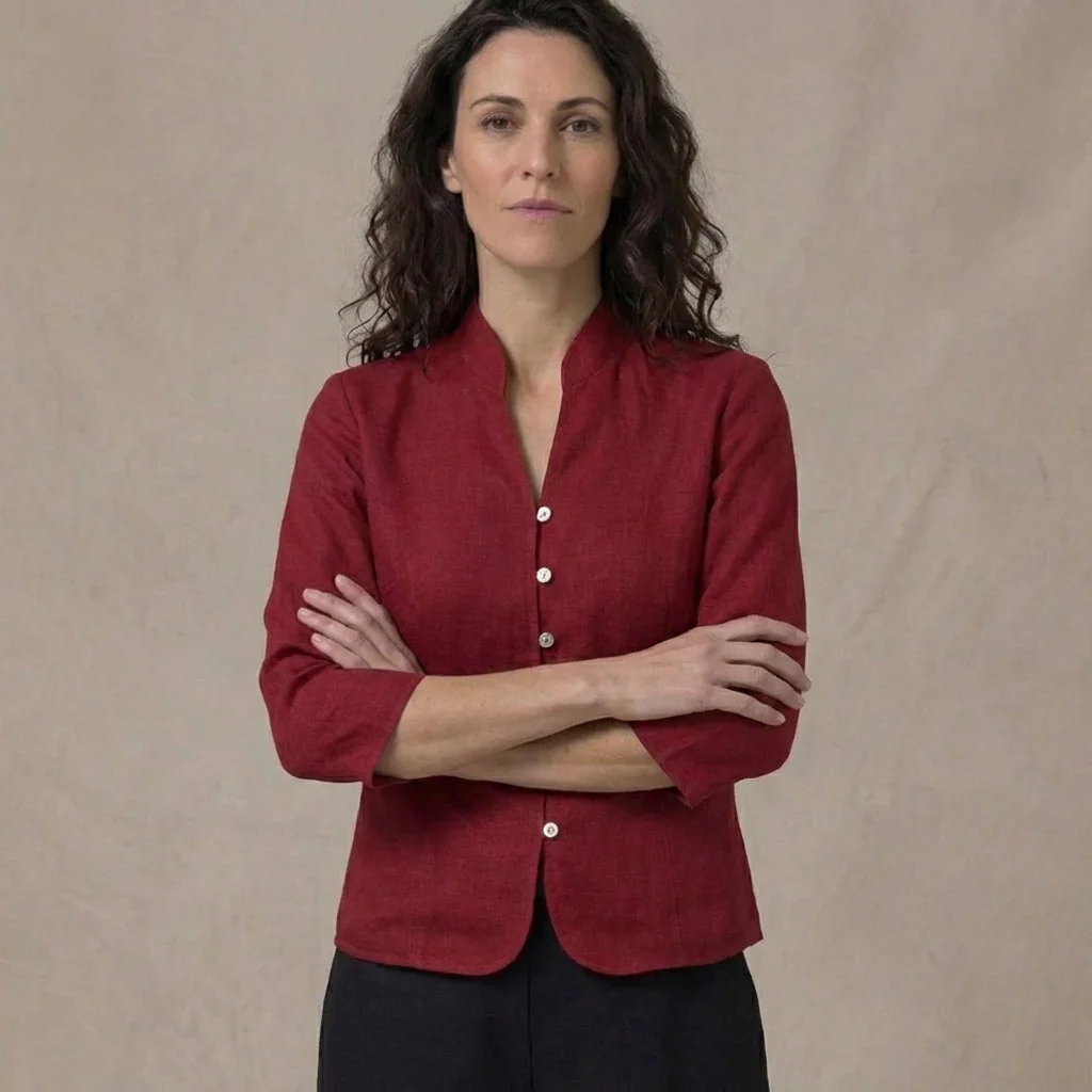 Structured Mandarin Blouse for Women – Elegant & Versatile - Image 7