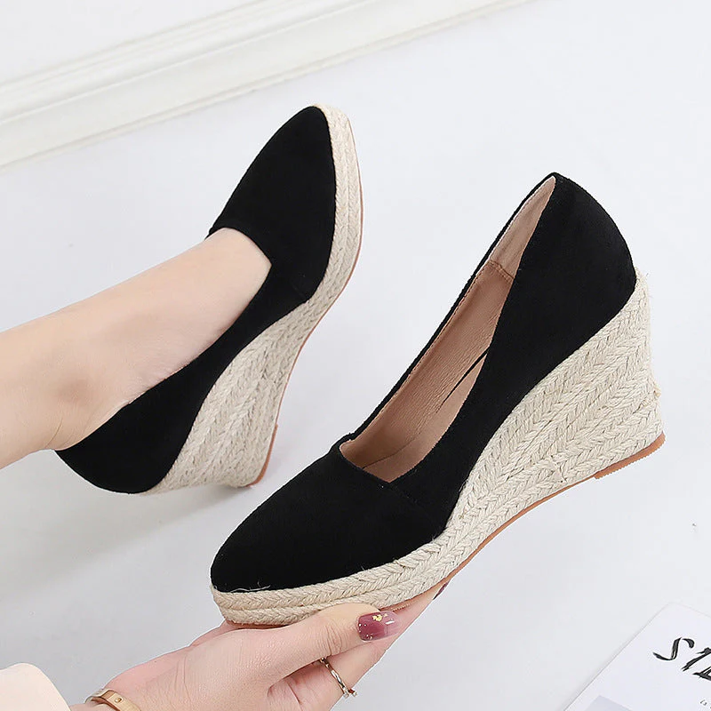 Suede Espadrille Wedge Shoes for Women – Chic & Versatile