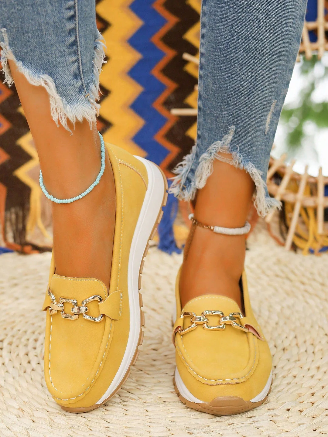 Suede-Like Loafers for Women – Elegant Buckle Detail & All-Day Comfort - Image 6