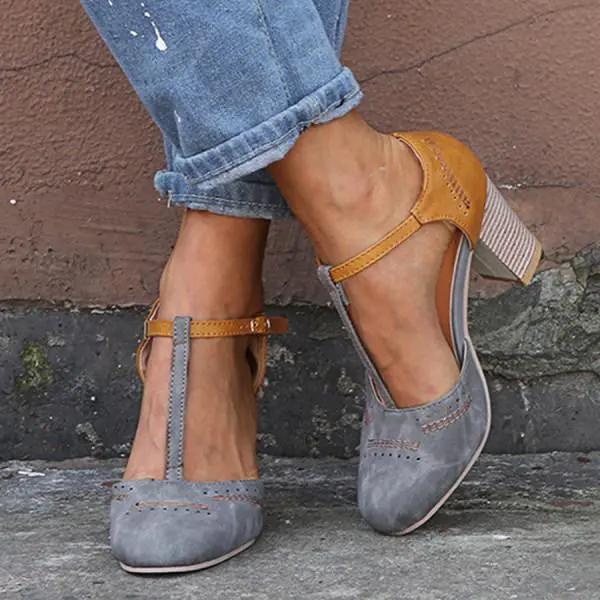 T-Strap Block Heels for Women – Elegant Black Design & All-Day Comfort - Image 3