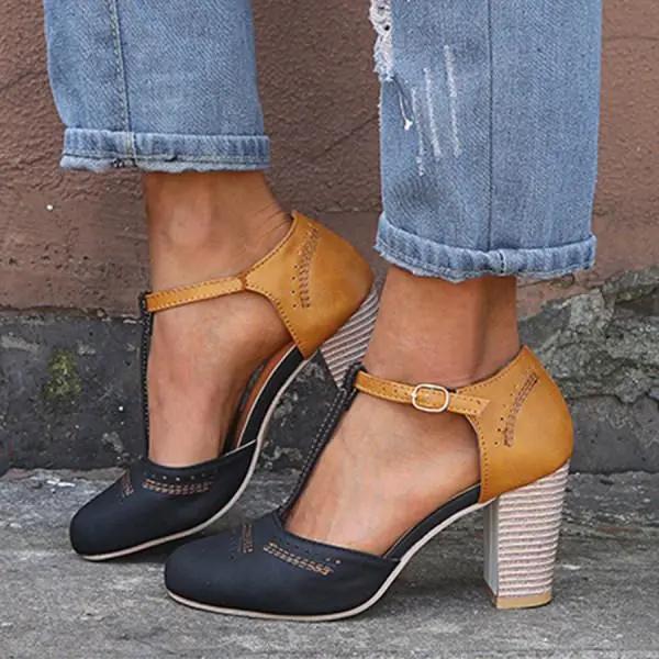 T-Strap Block Heels for Women – Elegant Black Design & All-Day Comfort - Image 6