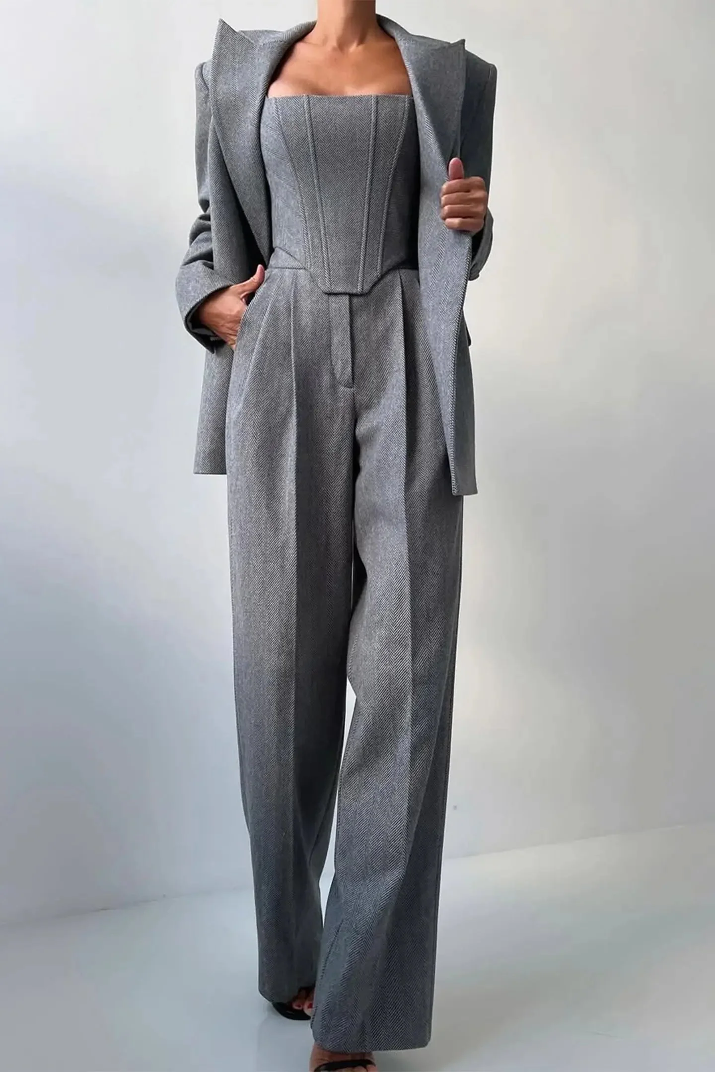 Tailored Three-Piece Suit for Women – Elegant & Sophisticated Pant Suit Set - Image 6