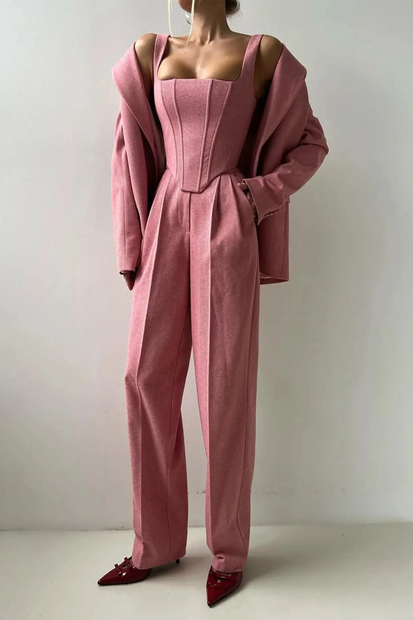 Tailored Three-Piece Suit for Women – Elegant & Sophisticated Pant Suit Set - Image 8