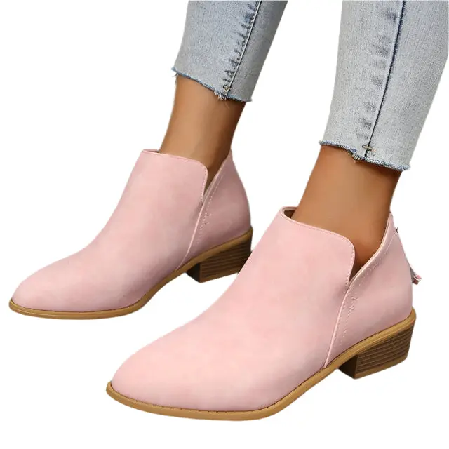 Tapered Silhouette Low Heel Boots for Women – Stylish & Comfortable - Image 4