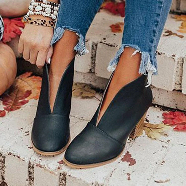 V-Cut Ankle Boots for Women – Chic & Comfortable Everyday Style - Image 2