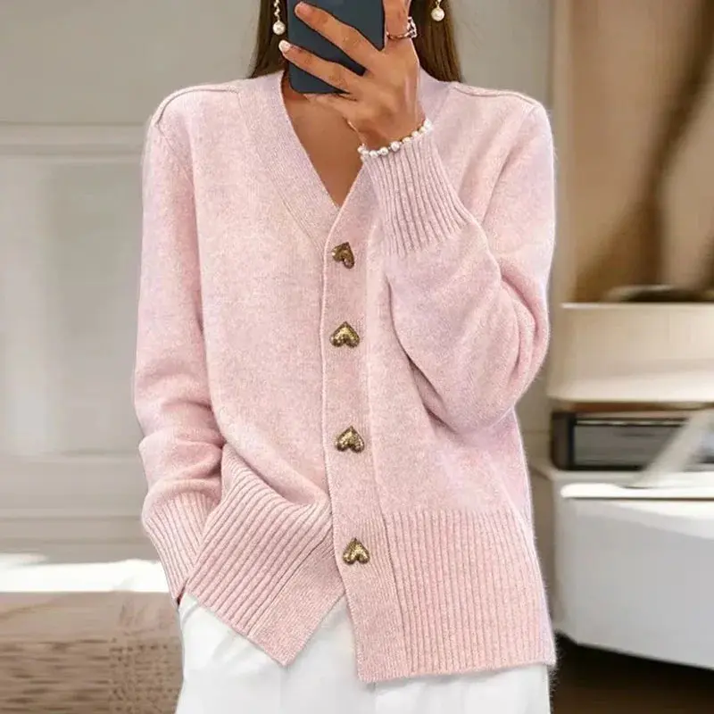 V-Neck Cardigan Sweater for Women – Stylish & Cozy Layering Piece - Image 5