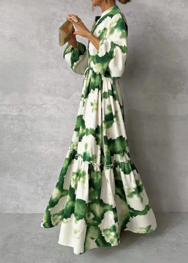 V-Neck White Maxi Dress for Women – Elegant & Flowing Design