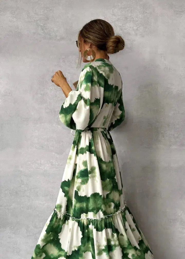 V-Neck White Maxi Dress for Women – Elegant & Flowing Design - Image 3