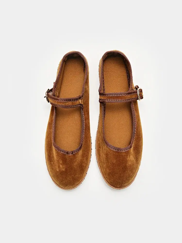 Velvet Ballet Flats for Women – Elegant & Comfortable Mary Jane Design - Image 6