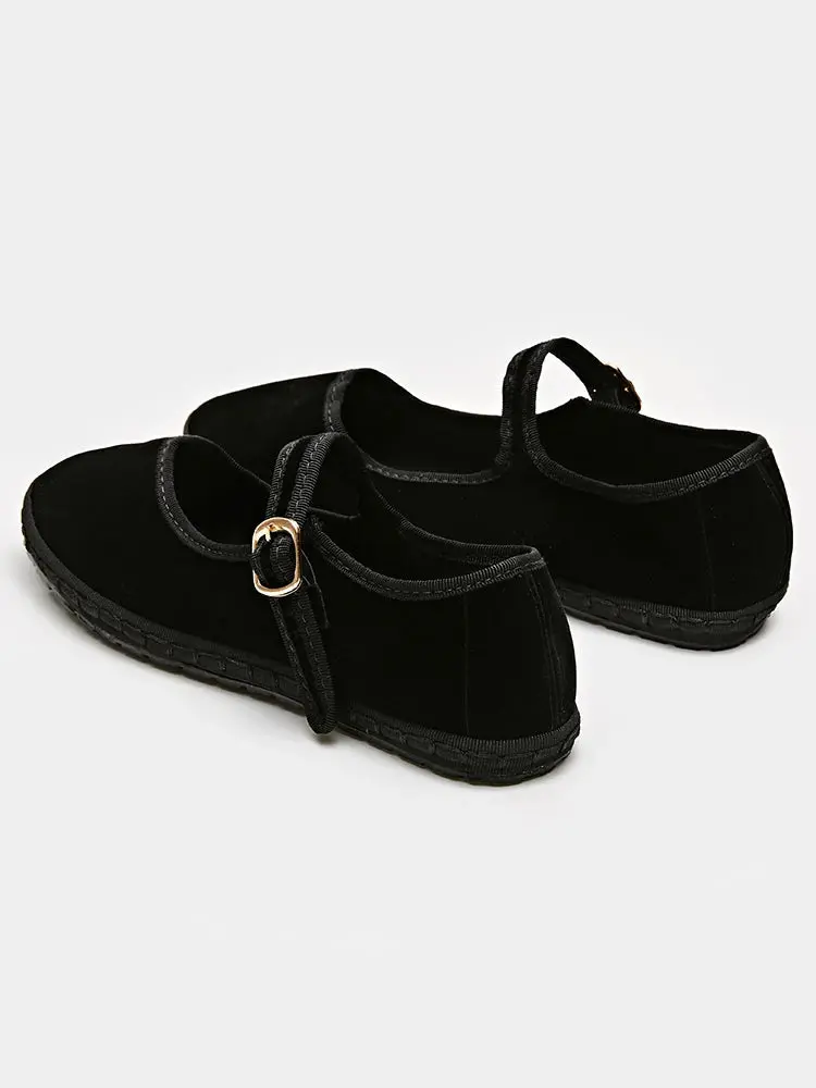 Velvet Ballet Flats for Women – Elegant & Comfortable Mary Jane Design - Image 8