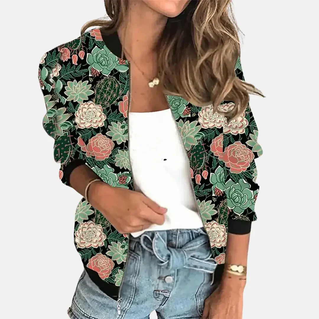 Vintage-Inspired Bomber Jacket for Women – Classic & Versatile