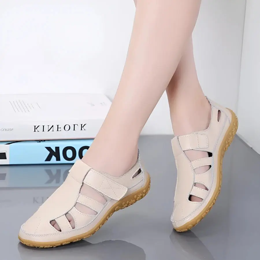 Vintage Leather Sandals for Women – Elegant & Comfortable Design - Image 3