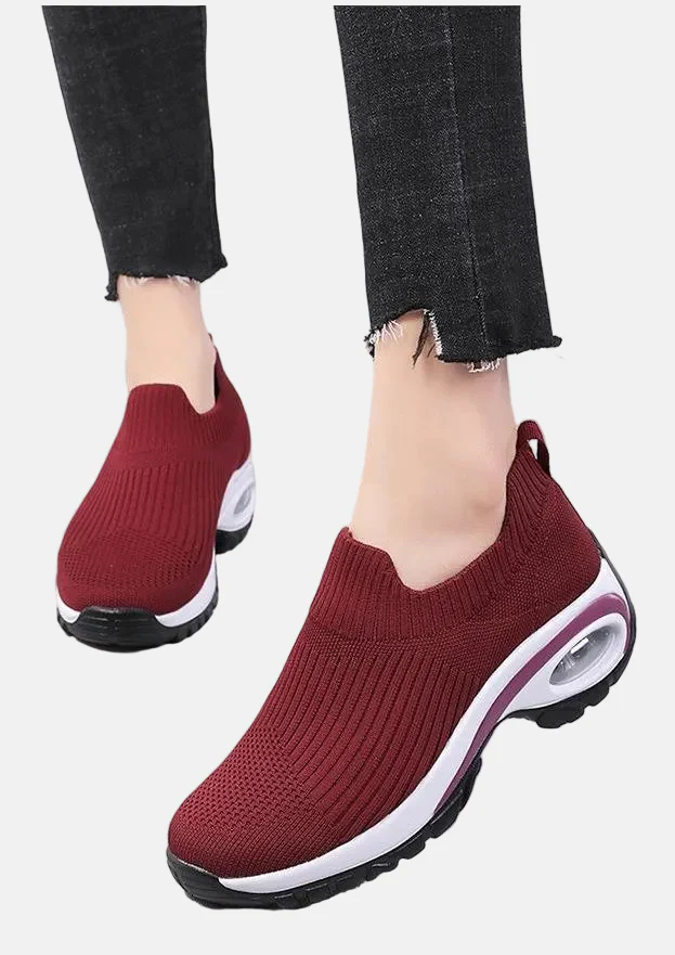 Women’s Slip-On Sneakers – Air Cushion Sole – Breathable Knit – Supportive Comfort - Image 2