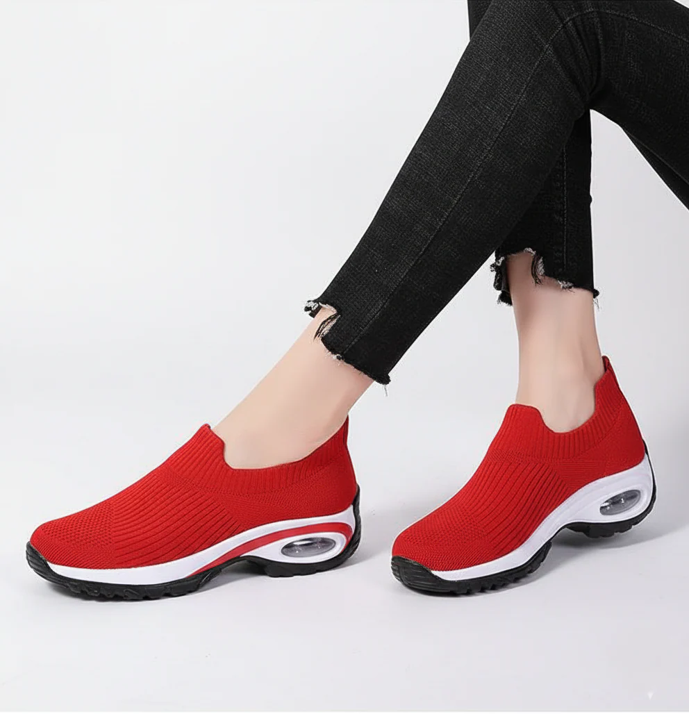 Women’s Slip-On Sneakers – Air Cushion Sole – Breathable Knit – Supportive Comfort - Image 3